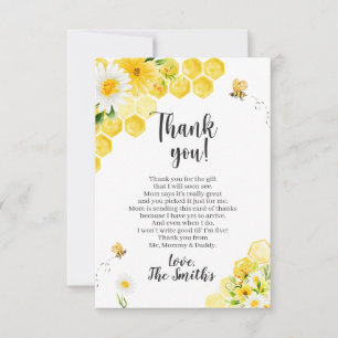 Little Honey Bee Baby Shower Thank You Cards