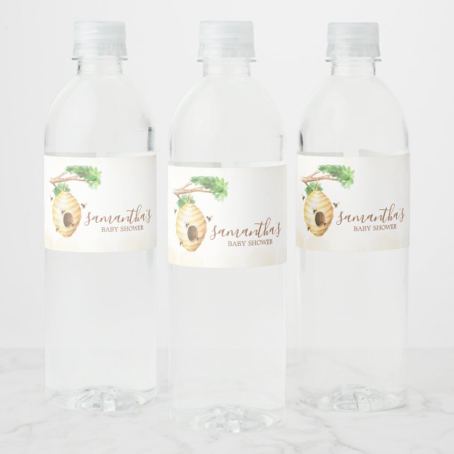 Little Honey Bee Baby Shower Water Bottle Label (Bottles)
