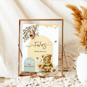 Little honey Bee Bear Baby Shower Favours Poster