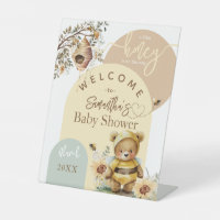 Little honey Bee Bear Baby Shower welcome