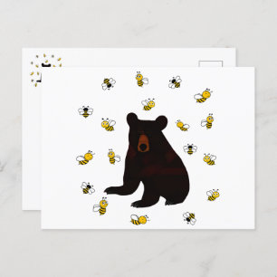 Little Honey Bee Bear Postcard