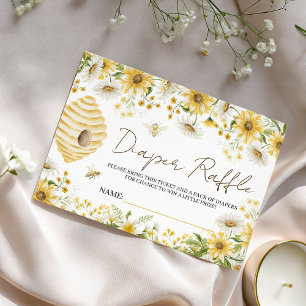 Little Honey Bee Floral Diaper Raffle Card