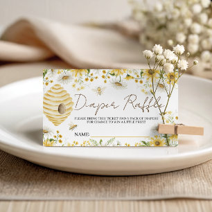 Little Honey Bee Floral Diaper Raffle Card