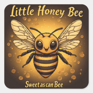 Little Honey Bee For Beekeepers And Bee Lovers Square Sticker