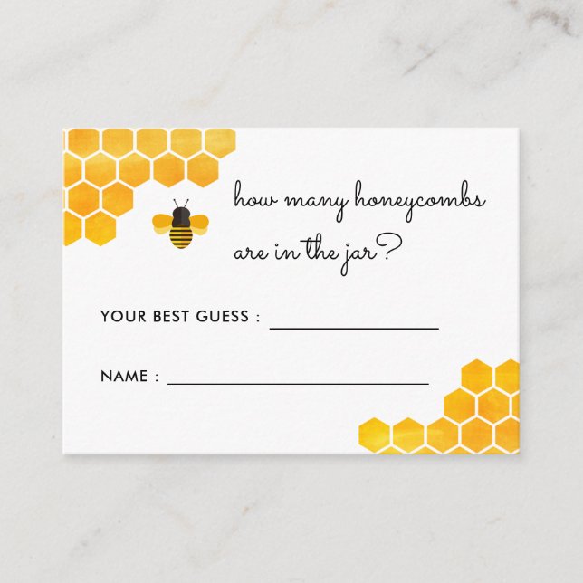 Little Honey Bee How Many Honeycombs Game Enclosure Card (Front)