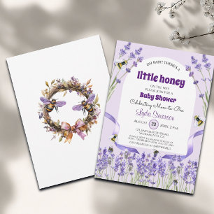 Little Honey Bee Lavender Baby Shower Invitation