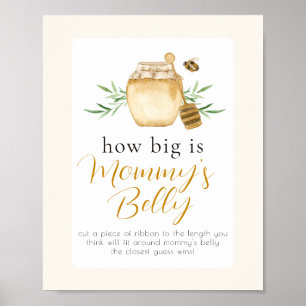 Little Honey Bee Mommy's Belly Baby Shower Game Poster