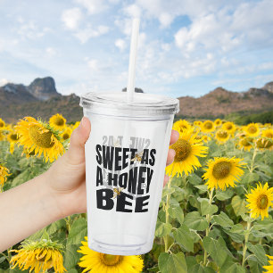Little Honey Bee On The Way Yellow Baby Shower Acrylic Tumbler
