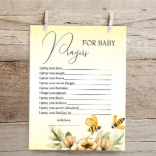 Little Honey Bee Prayers for Baby Shower Card