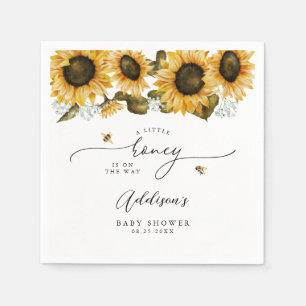 Little Honey Bee Sunflowers Baby Shower Napkin