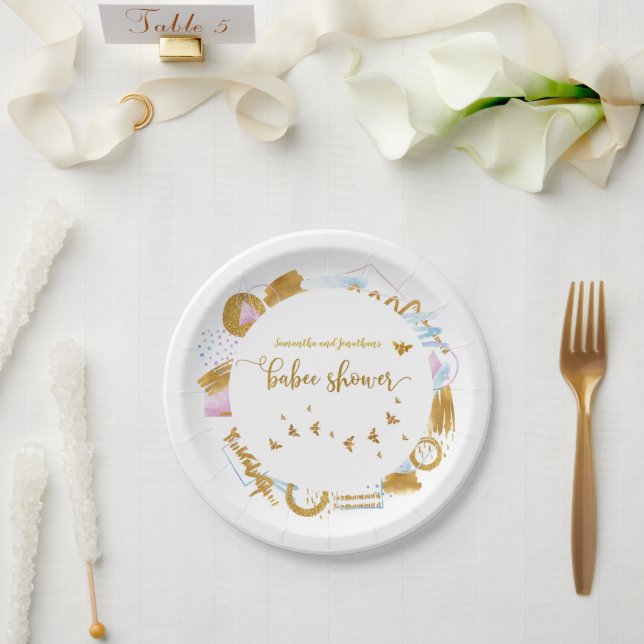 Little Honey Bee Theme Baby Shower  Paper Plate (Wedding)