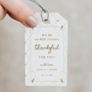 Little Honey Bee Un-BEE-livablely Thankful Favour Gift Tags