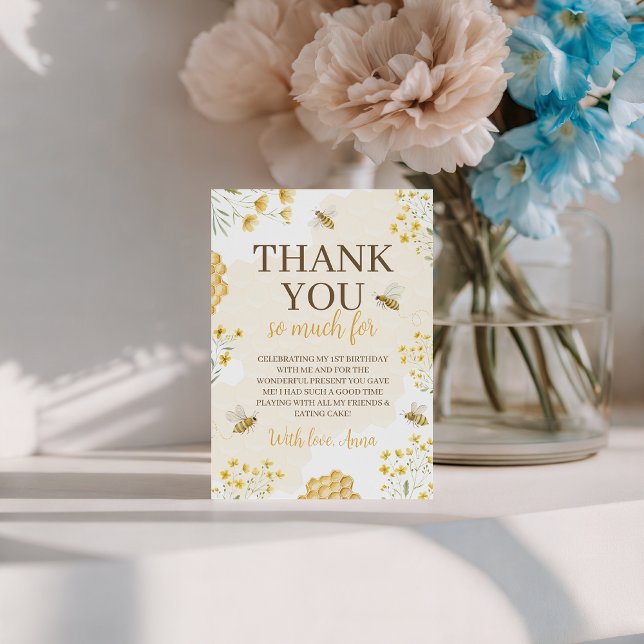 Little Honey Birthday Thank You Card (Creator Uploaded)