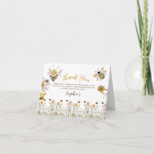little honey is on the way bee baby shower  thank you card