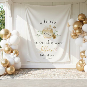 Little Honey On The Way Bee Baby Shower Backdrop Tapestry