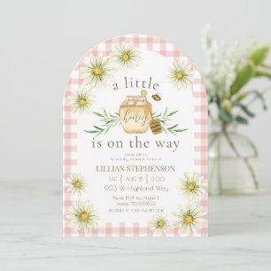 Little Honey On The Way Bee Pink Baby Shower Invitation