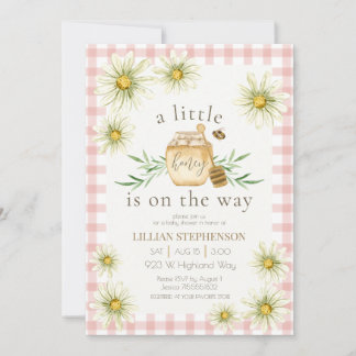 Little Honey On The Way Bee Pink Baby Shower Invitation