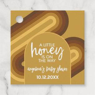 Little Honey on the Way Retro Stripes Baby Shower Favour Tags