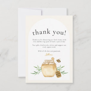 Little Honey Soft Watercolor Bee Baby Shower Flat Thank You Card