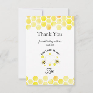 Little Honey Thank You Card Kids 1st Birthday