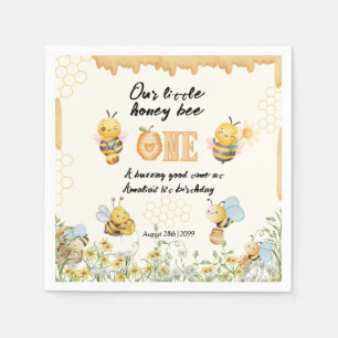 Little Honey To Bee One Wildflower 1st Birthday Napkin