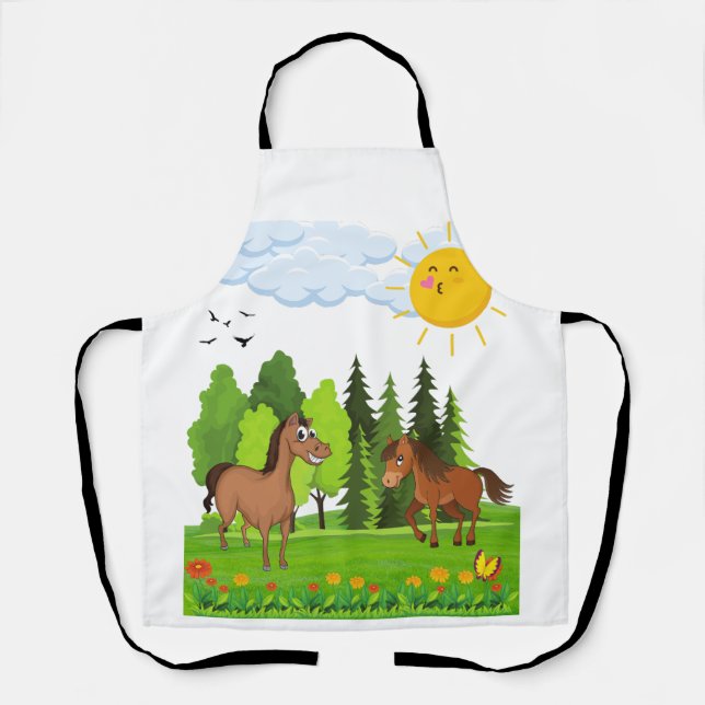 Little horses design for kids apron (Front)