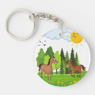 Little horses design for kids key ring
