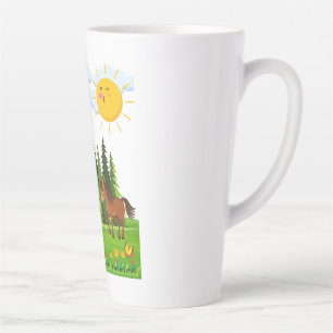Little horses design for kids latte mug