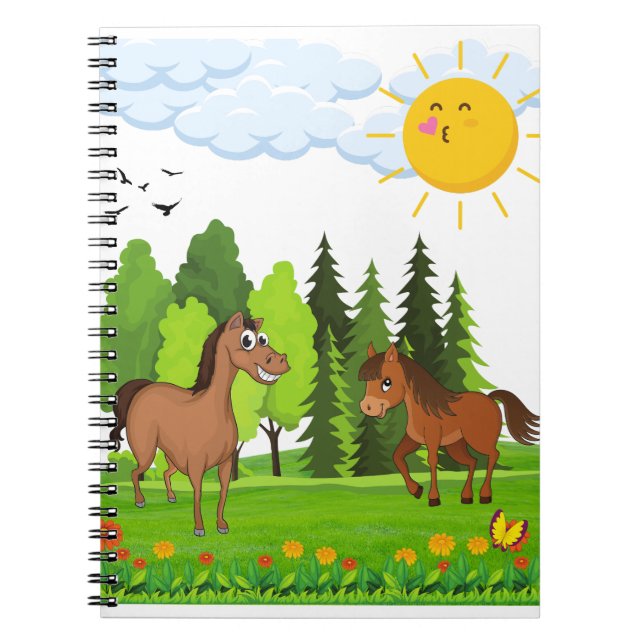 Little horses design for kids notebook (Front)