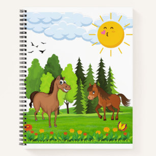 Little horses design for kids notebook