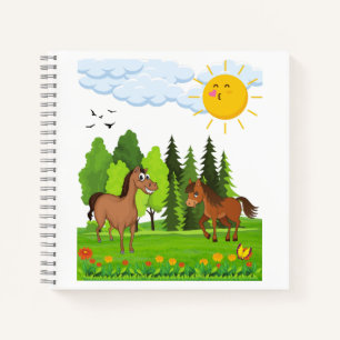 Little horses design for kids notebook