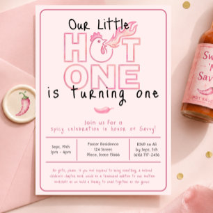 Little Hot One First Birthday Invitation