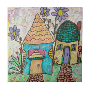 Little House Big Flowers Tile