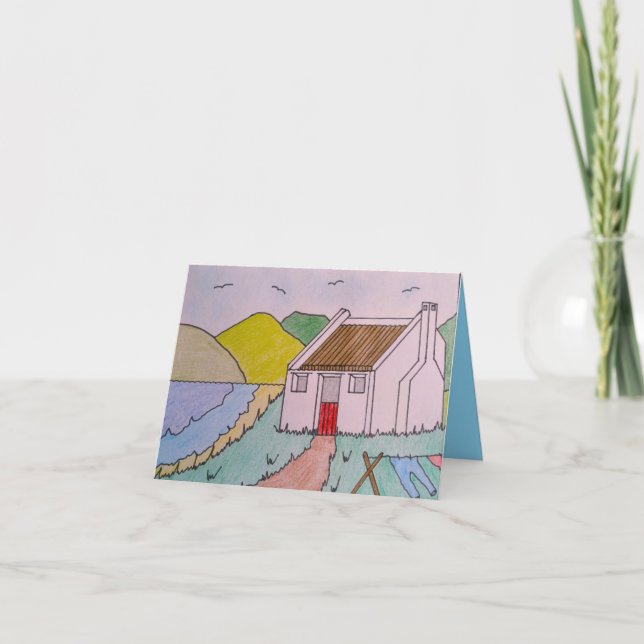 Little House By The Sea Birthday Card (Front)