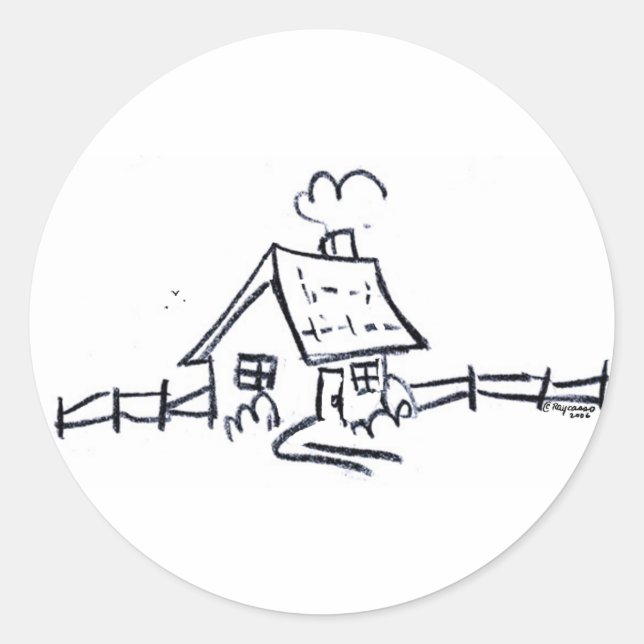 LittLe hOuSe Classic Round Sticker (Front)