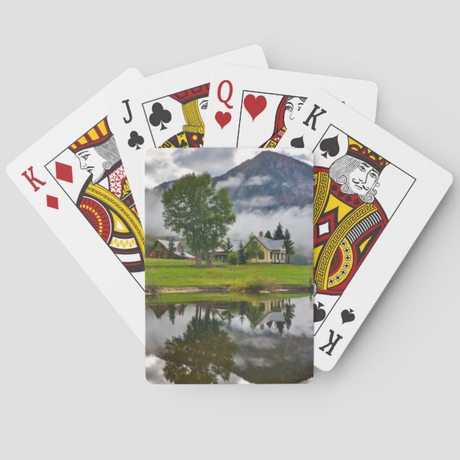 Little House in Mist on Lake Playing Cards (Back)