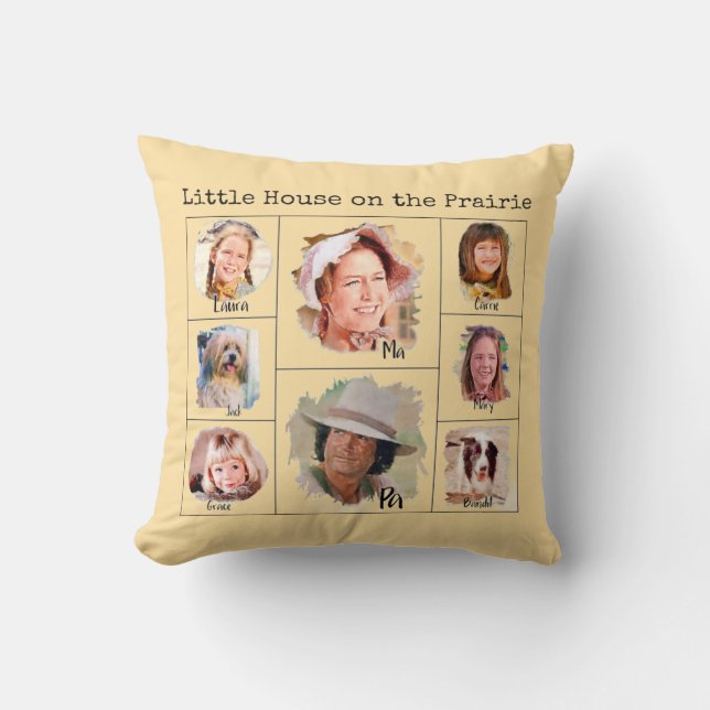 Little House on the Prairie Ingalls Family Cushion (Front)