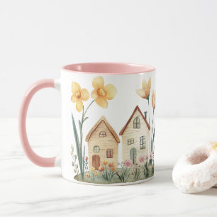 Little Houses Vintage Floral Cottage Mug