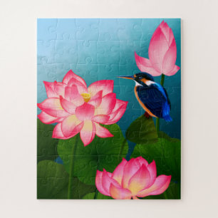 Little Hummingbird and with big flowers Jigsaw Puzzle
