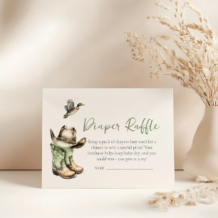 Little hunter baby shower diaper raffle enclosure card