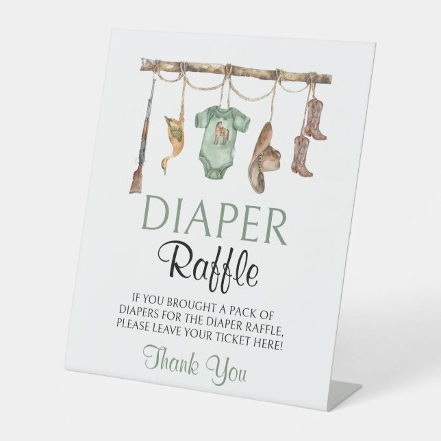 Little hunter Baby Shower Diaper Raffle Sign (Front)