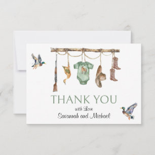 Little Hunter Baby Shower Thank You Card