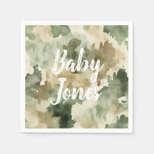 Little Hunter Duck Hunting Camo Boy Baby Shower Napkin