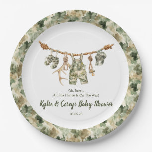 Little Hunter Duck or Deer Hunting Camo Boy Paper Plate