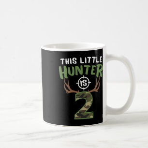 Little Hunter Is 2 Birthday Boys 2nd Birthday Deer Coffee Mug