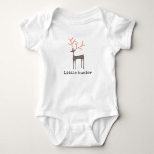 Little hunter with animated deer - customisable baby bodysuit
