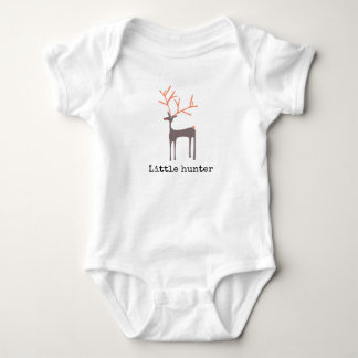 Little hunter with animated deer - customisable baby bodysuit