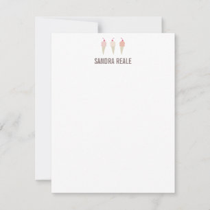 Little Ice Cream Cone Trio Personal Note Card