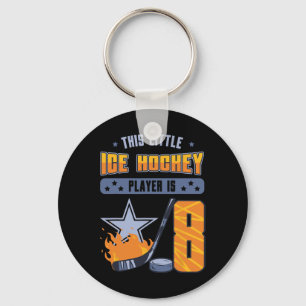 Little Ice Hockey 8th Birthday Player Puck Star Sp Key Ring