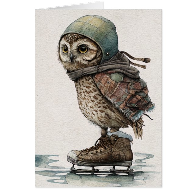 Little Ice Skater Greeting Card (Front)